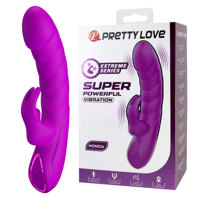 Wibrator Króliczek Silikon Monica – Powerful Silicone Rabbit Vibrator Pretty Love | 100% ORYGINAŁ| DYSKRETNA PRZESYŁKA